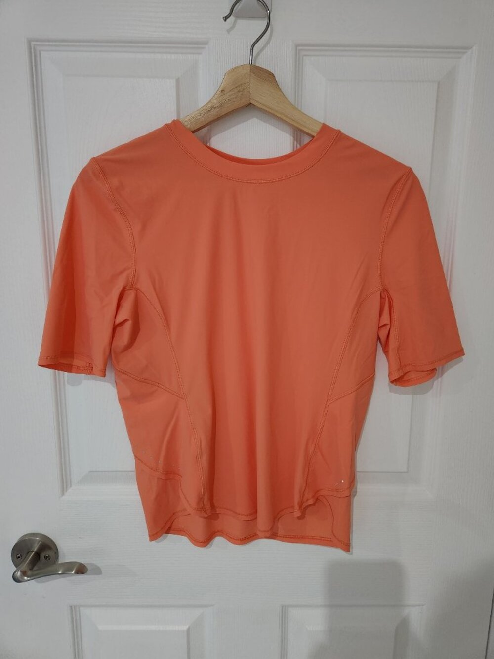 Orange Lululemon Cropped T-shirt